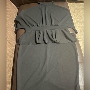 Boohoo Black Ruffle Dress